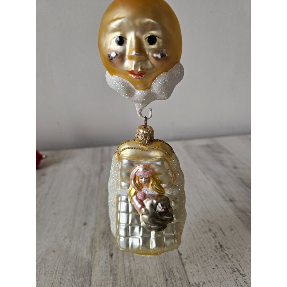 Patricia breen sun Sweet dreams?‎ Girl Gold Sun cloud cat ornament set Xmas tree